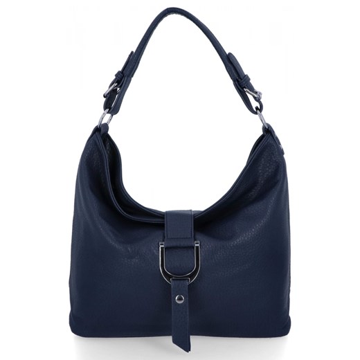Klasyczna Torebka Damska Na Ramię firmy Herisson 16B376 Granatowa ze sklepu PaniTorbalska w kategorii Torebki hobo - zdjęcie 187328679