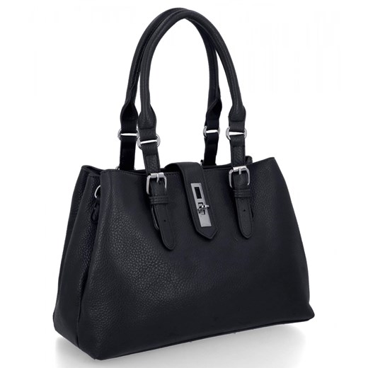 Elegacka Torebka Damska 3 Komory firmy Herisson 22R527 Czarna ze sklepu PaniTorbalska w kategorii Kuferki - zdjęcie 187328799