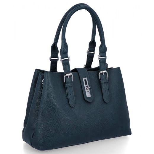 Elegacka Torebka Damska 3 Komory firmy Herisson 22R527 Morska ze sklepu PaniTorbalska w kategorii Kuferki - zdjęcie 187328806