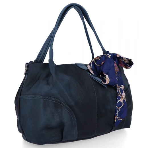 Uniwersalna Torebka Damska Shopper Bag firmy Herisson 15B6038 Granatowa/Jasno Niebieska ze sklepu PaniTorbalska w kategorii Torby Shopper bag - zdjęcie 187328826