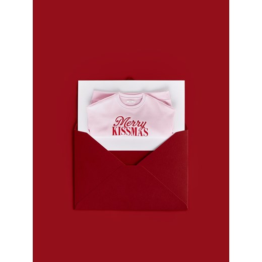 Reserved - Bluza z haftowanym napisem - różowy ze sklepu Reserved w kategorii Bluzy damskie - zdjęcie 187329009