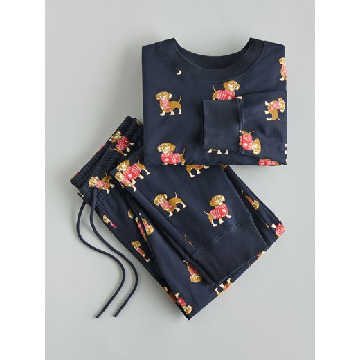 Reserved - Dwuczęściowa piżama ze świątecznym motywem - granatowy ze sklepu Reserved w kategorii Piżamy męskie - zdjęcie 187329016