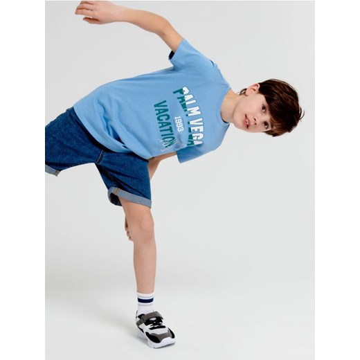 Sinsay - Koszulka z nadrukiem - błękitny ze sklepu Sinsay w kategorii T-shirty chłopięce - zdjęcie 187329205