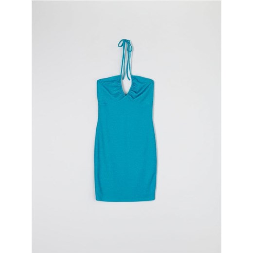 Sinsay - Sukienka mini z wiązaniem - niebieski ze sklepu Sinsay w kategorii Sukienki - zdjęcie 187329278