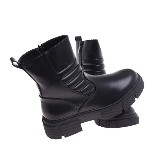 Czarne wysokie botki na platformie /J4-4 H2 18441 W188/ 41 Pantofelek24.pl