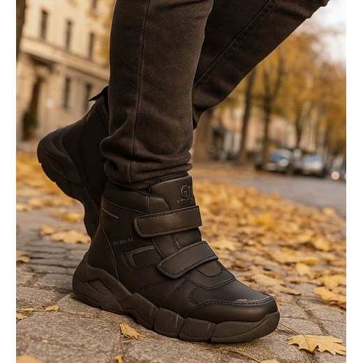 Ocieplane chłopięce półbuty na rzepy /D5-2 18464 T285/ ze sklepu Pantofelek24.pl w kategorii Buty zimowe dziecięce - zdjęcie 187330049