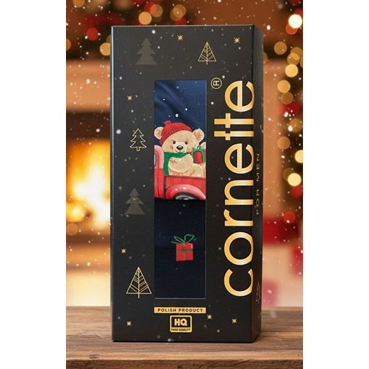 2-pack świąteczne bokserki i skarpetki męskie Gift 914/01, Kolor granatowy-wzór, Rozmiar 2XL, Cornette ze sklepu Primodo w kategorii Majtki męskie - zdjęcie 187330346