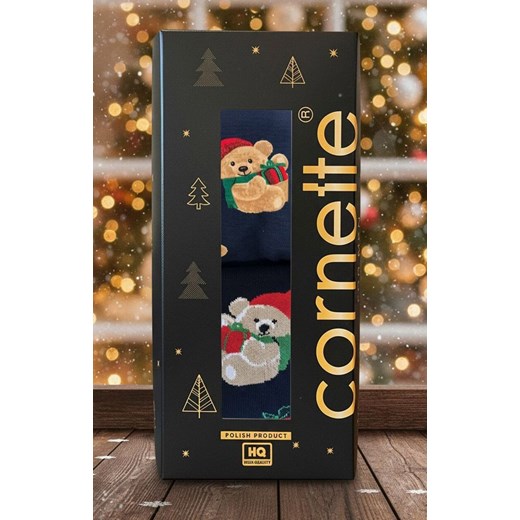2-pack świąteczne bokserki i skarpetki męskie Teddy 914/02, Kolor granatowy, Rozmiar 2XL, Cornette ze sklepu Primodo w kategorii Majtki męskie - zdjęcie 187330355
