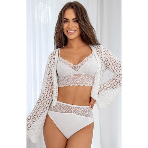 Donna białe figi damskie z wysokim stanem z koronką 244, Kolor biały, Rozmiar S, Donna ze sklepu Primodo w kategorii Majtki damskie - zdjęcie 187330416