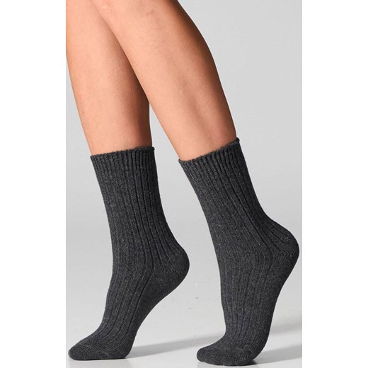 Skarpetki damskie z wełną merynosów i kaszmirem ciemnoszare SCM26, Kolor ciemnoszary, Rozmiar 36-40, LEGS ze sklepu Primodo w kategorii Skarpetki damskie - zdjęcie 187330706