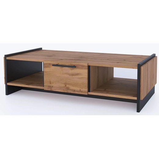 Nowoczesna ława z szufladą dąb wotan + czarny Z9-E48 ze sklepu Edinos.pl w kategorii Ławki ogrodowe - zdjęcie 187330976