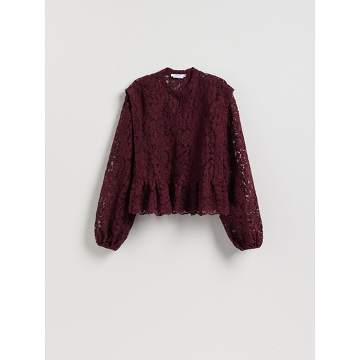 Reserved - Koszula ze strukturalnej tkaniny - bordowy Reserved S Reserved