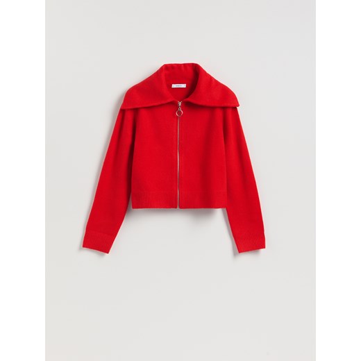 Reserved - Sweter z zapięciem na zamek - czerwony ze sklepu Reserved w kategorii Swetry damskie - zdjęcie 187331616