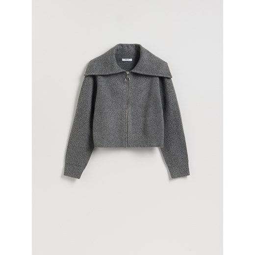 Reserved - Sweter z zapięciem na zamek - ciemnoszary ze sklepu Reserved w kategorii Swetry damskie - zdjęcie 187331618