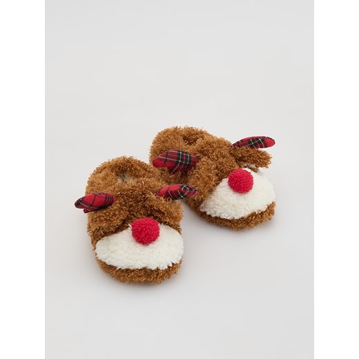 Reserved - Pluszowe kapcie renifery - brązowy ze sklepu Reserved w kategorii Zabawki - zdjęcie 187331657