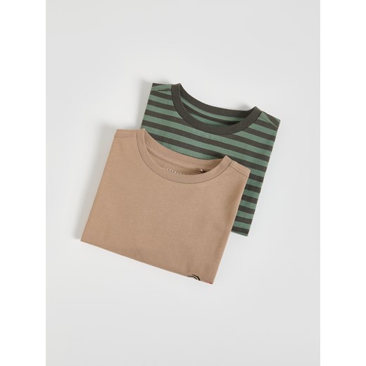 Reserved - Bawełniany longsleeve 2 pack - brązowy ze sklepu Reserved w kategorii T-shirty chłopięce - zdjęcie 187331735