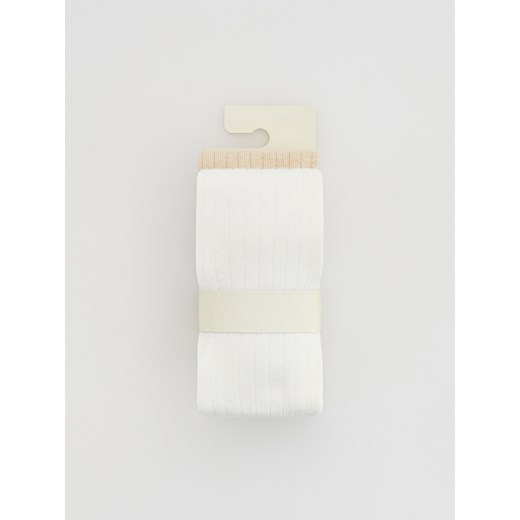 Reserved - Rajstopy 2 pack - złamana biel ze sklepu Reserved w kategorii Rajstopy dziecięce - zdjęcie 187331775