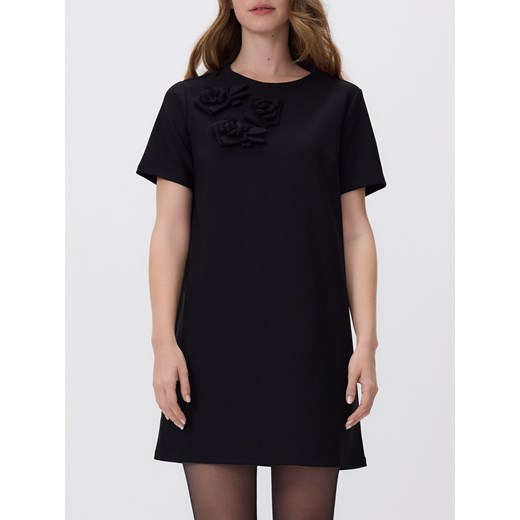 Reserved - Sukienka z kwiatową aplikacją - czarny ze sklepu Reserved w kategorii Sukienki - zdjęcie 187331785