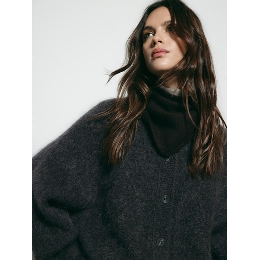 Reserved - Szal z wełną i kaszmirem - ciemnobrązowy ze sklepu Reserved w kategorii Szaliki i chusty damskie - zdjęcie 187331857