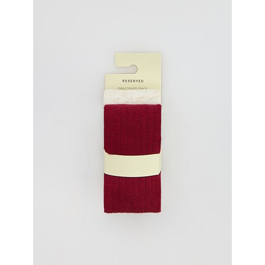 Reserved - Rajstopy 2 pack - intenstywna czerwień ze sklepu Reserved w kategorii Rajstopy dziecięce - zdjęcie 187331979