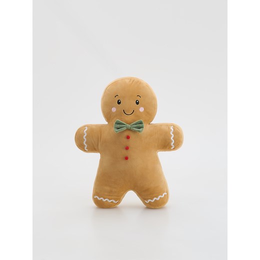 Reserved - Świąteczna poduszka piernikowy ludzik - brązowy ze sklepu Reserved w kategorii Poduszki dla dzieci - zdjęcie 187332186