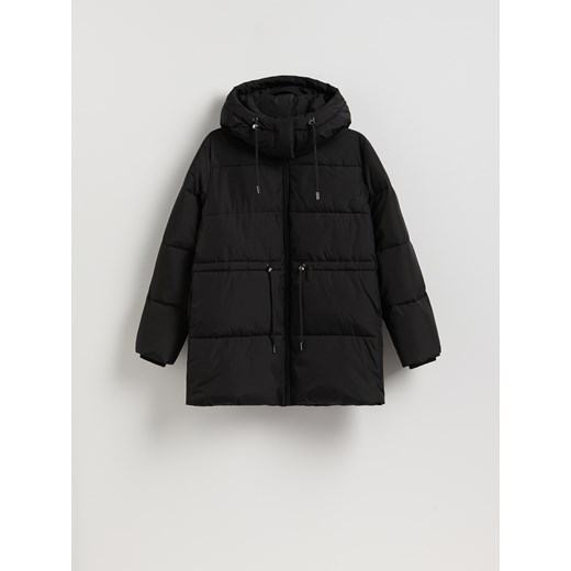 Reserved - Pikowana kurtka z odpinanym kapturem - czarny ze sklepu Reserved w kategorii Kurtki damskie - zdjęcie 187332226
