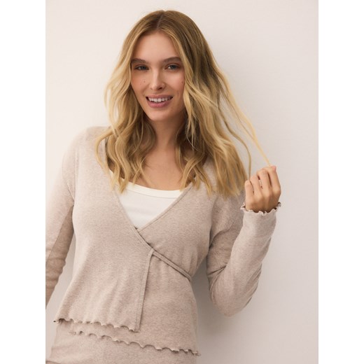 Reserved - Kopertowa bluzka - beżowy ze sklepu Reserved w kategorii Bluzki damskie - zdjęcie 187332269