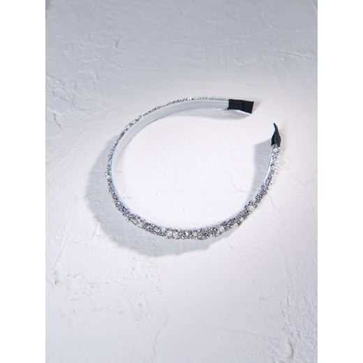 Sinsay - Opaska do włosów z perełkami i kryształkami - srebrny Sinsay One Size Sinsay