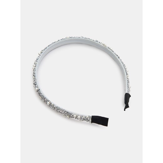 Sinsay - Opaska do włosów z perełkami i kryształkami - srebrny Sinsay One Size Sinsay