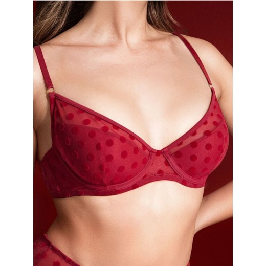 Sinsay - Biustonosz półusztywniany w kropki - bordowy ze sklepu Sinsay w kategorii Biustonosze - zdjęcie 187333157