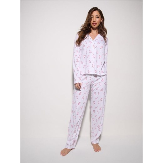 Sinsay - Bawełniana piżama dwuczęściowa ze wzorem - biały ze sklepu Sinsay w kategorii Piżamy damskie - zdjęcie 187333158