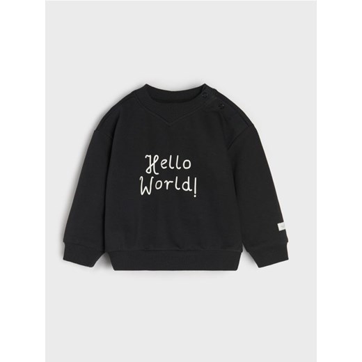 Sinsay - Bawełniana bluza crewneck z napisem - szary ze sklepu Sinsay w kategorii Bluzy i swetry - zdjęcie 187333276