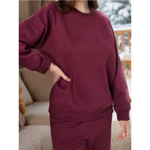 Sinsay - Bluza crewneck - bordowy ze sklepu Sinsay w kategorii Bluzy damskie - zdjęcie 187333277