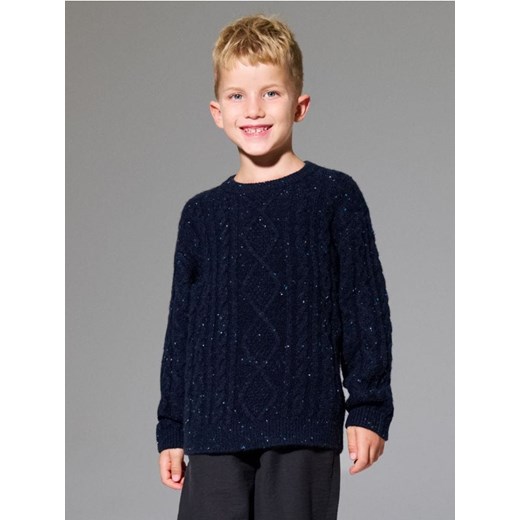 Sinsay - Sweter z dekoracyjnym splotem - granatowy Sinsay 116 (5-6 l) Sinsay