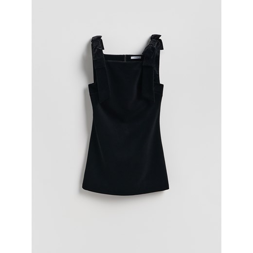 Reserved - Welurowa sukienka mini - czarny Reserved XS Reserved