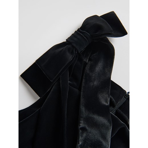 Reserved - Welurowa sukienka mini - czarny Reserved L Reserved