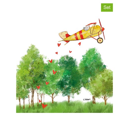 ppd Serwetki (40 szt.) &quot;Flight to Love&quot; w kolorze zielonym ze sklepu Limango Polska w kategorii Akcesoria kuchenne - zdjęcie 187334367