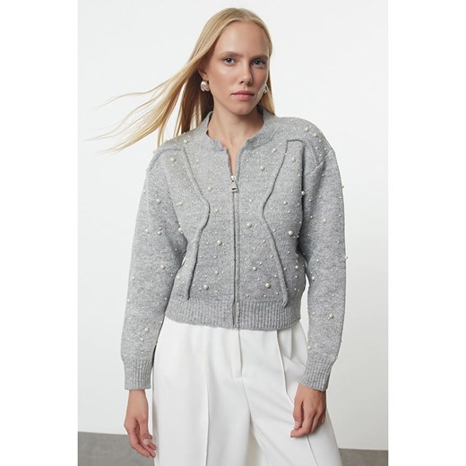 trendyol Kardigan w kolorze szarym ze sklepu Limango Polska w kategorii Swetry damskie - zdjęcie 187334967