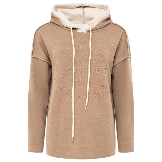 Zwillingsherz Bluza &quot;Positive Mind&quot; w kolorze jasnobrązowym ze sklepu Limango Polska w kategorii Bluzy damskie - zdjęcie 187336026