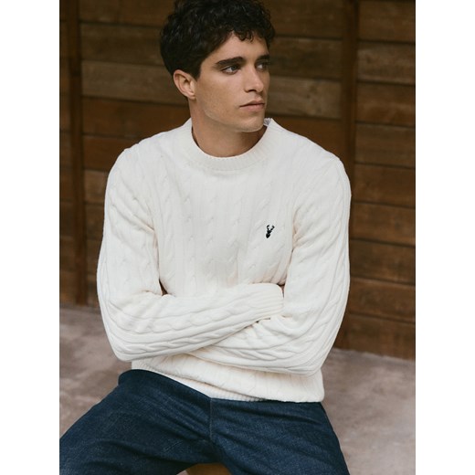 Reserved - Sweter ze świątecznym wzorem - złamana biel ze sklepu Reserved w kategorii Swetry męskie - zdjęcie 187337309
