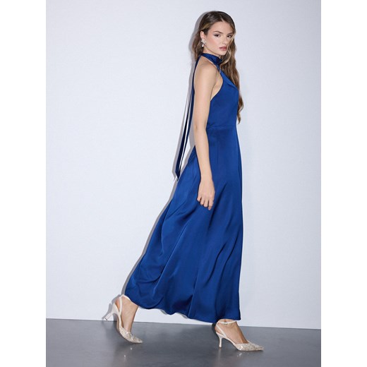 Mohito - Sukienka maxi z dekoltem halter - granatowy Mohito 34 Mohito