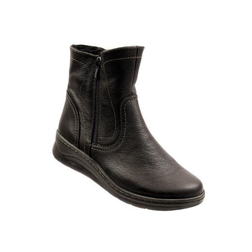 Wygodne botki damskie ocieplone kożuchem - HELIOS Komfort 788, brązowe ze sklepu ulubioneobuwie w kategorii Botki - zdjęcie 187338489