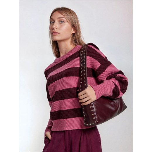 Sinsay - Torebka hobo z imitacji skóry - bordowy ze sklepu Sinsay w kategorii Torebki damskie - zdjęcie 187339037