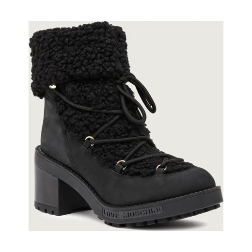 Love Moschino Botki na słupku shearling | z dodatkiem skóry ze sklepu Gomez Fashion Store w kategorii Botki - zdjęcie 187339089