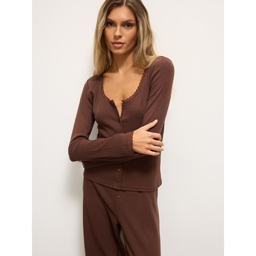 Mohito - Czekoladowa bluzka do spania - ciemnobrązowy Mohito L Mohito