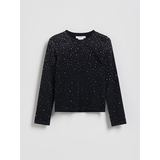 Reserved - Bluzka z cyrkoniami - czarny ze sklepu Reserved w kategorii Bluzki dziewczęce - zdjęcie 187340018