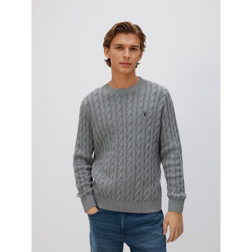 Reserved - Sweter ze świątecznym wzorem - szary ze sklepu Reserved w kategorii Swetry męskie - zdjęcie 187340099