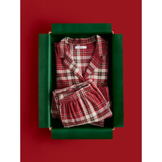 Reserved - Flanelowa piżama w kratkę - czerwony ze sklepu Reserved w kategorii Piżamy damskie - zdjęcie 187340105