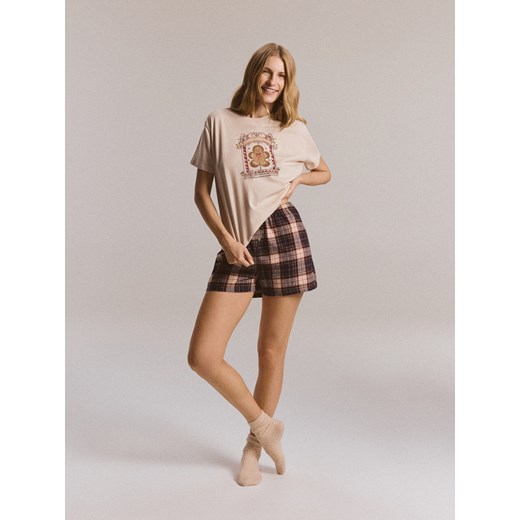 Reserved - Piżama ze świątecznym motywem - granatowy ze sklepu Reserved w kategorii Piżamy damskie - zdjęcie 187340117