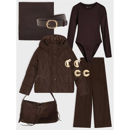 Sinsay - Body z długimi rękawami - brązowy ze sklepu Sinsay w kategorii Body damskie - zdjęcie 187340268